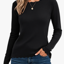 GRACE KARIN Women's High Stretchy Long Sleeve Pullover Sweater Blouse Top S
