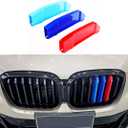 Tricolored Grille Insert Trims Compatible with BMW X3 2022 2023 2024 2025 Accessories for w/Standard Kidney Grille (Not for 2022 X3 M40i)