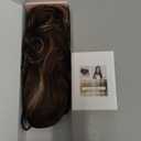 REECHO Ponytail Extension, 20" Claw Clip Ponytail Extension Curly Clip in Ponytail Long Pony Tails Hair Extensions for Women Synthetic Hairpiece, Chestnut Brown with Golden Highlights