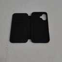 SHIELDON Slim Wallet Case for iPhone 16 Plus 5G 6.7", Genuine Leather RFID Blocking Card Case Folio Magnetic Shock-Absorbent Wireless Charging Compatible with iPhone 16 Plus 2024 - Pebbled Black