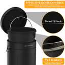 PAWZIDEA Dog Poop Trash Can Outside Odor Control, 3.1 Gallon Outdoor Trash Can with Lid, Waterproof Pet Waste Disposal Container, Small Poop Bin Step Garbage Can, 7.8in Activated Carbon Filter, Black