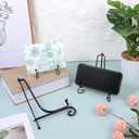 18 Pcs 4/6/8 Inch Plate Stands for Display, Black Iron Small Easels Tabletop Picture Stand Multifunctional Foldable Display Stands for Plates, Pictures,Photos, Cards, Books, Frames, Paintings