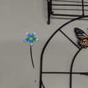 Trellis for Climbing Plants Outdoor-Metal Plant Shelf Indoor - Colorful Butterfly Climbing Plant with Flower Shelf for Indoor,Patio, Lawn, Yard, Backyard, Wall Brackets (Black)