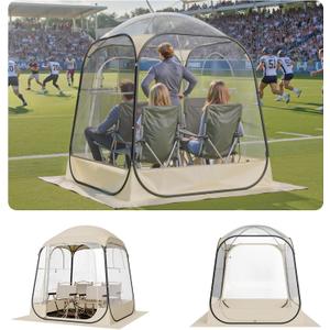 VEVOR Pop up Sports Tent, 8 Sizes Optional Clear Bubble Tent for 1-6 Person, Waterproof Outdoor Pod with Floor Mat & Top Cover, Garden Igloo Dome Tents Camping Shelter for Sports Watching 246x246x190 Brown 