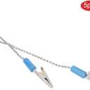 5Pcs Lab Bib Clip Lab, 5Pcs Lab Bib Clip for Clamping Disposable Cordless Bib Bib Clip Napkin Holder Dentist Supplies Stainless Steel Oral Scarf Clip (Blue)