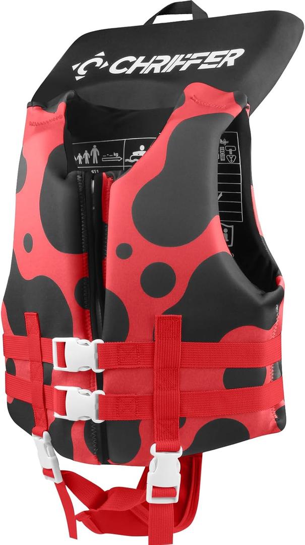 Chriffer Toddler Swim Vest Jacket for Boys Girls 20-70 Pounds/ 2-10 Years, Kids Swim Vest with Adjustable Safety Strap for Pool Beach for Learning Swimming, Size M