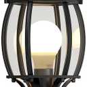 Redluck Outdoor Post Lights, 17.37" Hardwired Dusk to Dawn Lamp Post Light Fixture, Black Aluminium Waterproof Lamp Posts Outdoor Lighting, Outdoor Pole Lights for Yard, Patio, Pathway, Garden