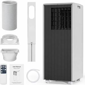 8,000 BTU Portable Air Conditioner, 4-in-1 AC Unit with Cool, Fan, Dehumidifier & Sleep Mode, Up to 350 Sq.Ft, Quiet Operation, 24H Timer & Remote Control for Bedroom, Living Room, Basement & Workshop