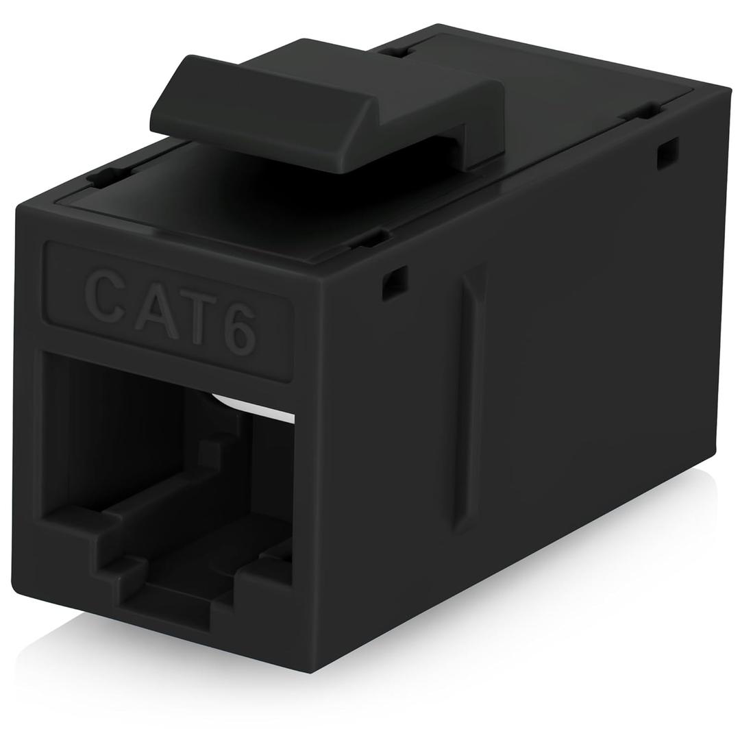 Everest Cat6 RJ45 Keystone Coupler (24-Pack) - Black - Female to Female - Ethernet Coupler