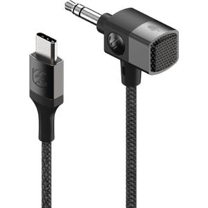 Scosche CAUXMICB4-SP Hookup Premium USB-C to 3.5mm Auxiliary Jack Adapter, Braided Audio Cable with Built-in Mic and Relocation Dock for Convenient Placement and Hands-Free Phone Calls