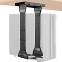 KEEGH Heavy Duty Under Desk PC Mount Adjustable Under Desk Computer Mount Supports Up to 90 lbs PC Mount with Secure Locking for Standing Desk, Black