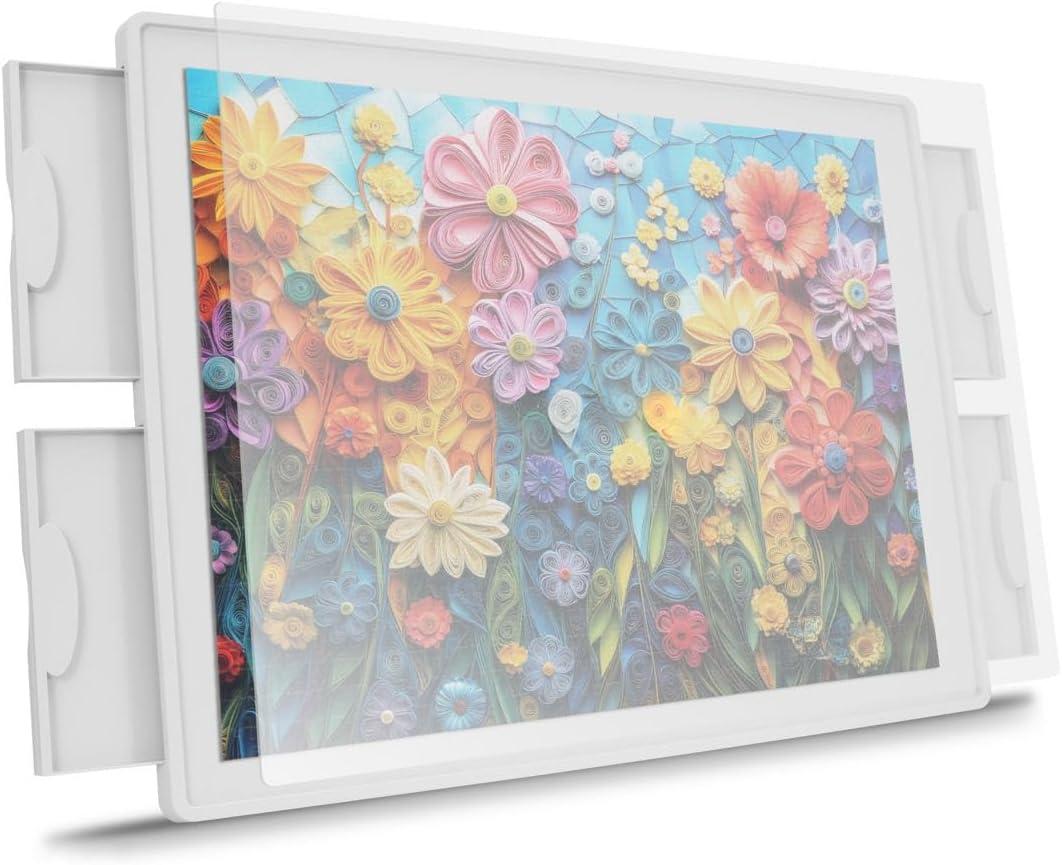 ALL4JIG 1000 Pieces Rotating Lightweight Plastic Puzzle Board with 4 Drawers and Protective Cover, 360 Lazy Susan Design, 30.20"x22.44"Portable Spinning Puzzle Table for Adults, Ideal Gift for Mum