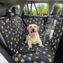 Dog Car Seat Cover, 600D Heavy Durable Dogs Seat Cover for Back Seat, 100% Waterproof Scratch Proof Nonslip Dog Hammock for Car with Side Flap, Pet Seat Covers with SeatBelt for Cars Sedan SUV Trucks