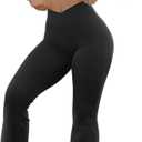 HEGALY Women's Flare Yoga Pants - Crossover Flare Leggings Buttery Soft High Waisted Workout Casual Bootcut Pants (Black)