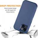 Joylifeboard for iPhone 15 Plus Case, 3 in 1 Heavy Duty Drop Protection Full Body Rugged Shockproof/DustProof, Military Protective Tough Durable Cover Case for iPhone 15 Plus 6.7 inch (Seablue)
