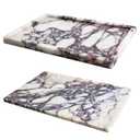 Real Luxurious Natural Marble Vanity Tray Genuine Marble Storage Tray for Home Decor Stone Tray for Bathroom/ Kitchen/ Vanity/ Dresser Non-Resin/ Non-Ceramic/ Viola Tablet Set