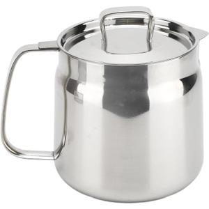 Oil Strainer Pot Grease Can, Stainless Steel Oil Filter Pot Oil Storage Can Container with Fine Mesh Strainer Bacon Grease Container for Storing Frying Oil, Cooking Grease (2L)