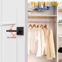 HOSOM Dummy Door Handles, Heavy Duty Decorative Single Side Non-Turning Square Lever Handle Knob Set for Closet or French Doors, Easy Installation, Pull Only, Matte Black, 2 Pack