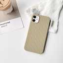 NITITOP Compatible for iPhone 11 Case Cute for Women Girls Woven Pattern Matte Braid Design Solid Color Soft Silicone Shockproof Cover - Khaki