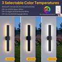 2 Pack 31.5in LED Outdoor Wall Lights, 3CCT & 10%-100% Dimmable, IP65 Waterproof, Black Modern Exterior Lighting Fixtures, Linear Long Exterior Wall Light for Porch,Yard