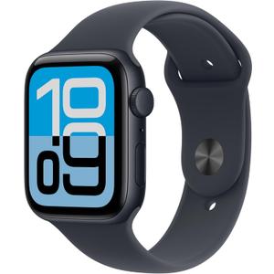 Apple Watch SE 3 [GPS 44mm] Smartwatch with Midnight Aluminum Case with Midnight Sport Band - M/L. Fitness and Sleep Trackers, Heart Rate Monitor, Always-On Display, Water Resistant
