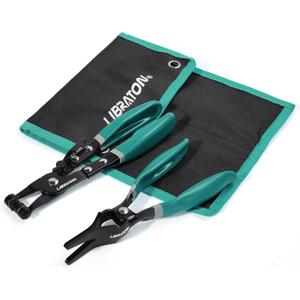 LIBRATON 2Pcs Hose Clamp Pliers Set with Swivel Pliers for Removal/Installation, Fuel Oil Water Pipe, Storage Pouch