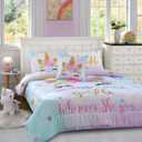 Cokouchyi Full Size Comforter Set for Girls, 6-Piece Bed in a Bag, 3D Colorful Unicorn Bedding Comforter Sheet Set, Ultra Soft and Fluffy, Pink & Rainbow Color, Unicorn 6-piece, Full