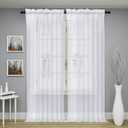 Oakias White Sheer Curtains 84 Inches Long 2 Panels Set  54" W x 84" L Window Sheer Curtains  Rod Pocket Voile Curtains for Living Room & Bedroom  Lightweight Sheer Drapes for Indoors & Outdoors
