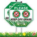 2 Pack No Dog Poop or Pee Signs for Yard, 10"W x 28"H All Aluminum Keep Off Grass Sign with Stake, Please Be Respectful Stop Dogs from Pooping Peeing On Lawn, Stay Dogs Off Lawn Sign, UV Protected