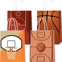 16 PCS Basketball Gift Bags with Handles for Basketball Birthday Party Supplies, Basketball Party Favor Bags Candy Treats Bags, Basketball Goodie Bags for Kids Boys Girls