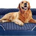 FERPOSH Orthopedic Dog Bed, Pet Sofa Bed with Removable Washable Cover, Waterproof Dog Bed, Anti Slip Bottom Dog Bed, Pet Sleeping Mat, 48" x 35", Tibetan Blue