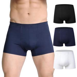 Mens Incontinence Underwear Upgraded 250ml Absorbency, Leakproof Boxer Briefs with Front-to-Back Leak Protection Washable Reusable Cotton Incontinence Briefs for Heavy Bladder Leakage, 3-Pack, Large