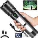KYEKIO Large Size & High Powered Flashlight, Flashlights High Lumens, Super Bright Flashlight, Rechargeable Flashlights LED, Adjustable Tactical Flash Light, Waterproof Flash Light for Home Emergency