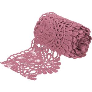 MECCANIXITY 4 Inch Wide 3 Yard Lace Ribbon Floral Pattern Rose Red Lace Trim Ribbon for Sewing Making DIY Crafts Gift Wrapping Wedding Decor