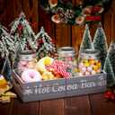 Hoolerry Hot Cocoa Bar Rustic Farmhouse Hot Cocoa Bar Organizer Wood Tray Holder Box Station for Chocolate Maker, Coffee Countertop Station Organizer, Decorative Storage Bins, Cocoas Lovers Gift