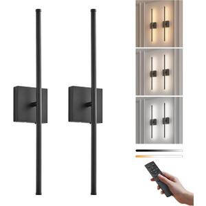 Removable Battery Operated Wall Sconces Set of Two, 24.4in Black