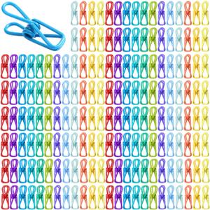 150 Pcs Chip Food Bags Clips Bulk Multi-Colored Utility PVC-Coated Steel Clip 2 Inch Multipurpose Clothes Pins Food Clips Bag Clips Kitchen Bags Clips for Food Package, Chips Bag, Clothes