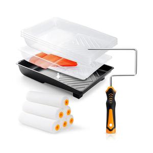 12 Pcs 6 Inch Paint Roller Kit with High-Density Foam Paint Roller, Paint Tray with Liner, Mini Roller for Painting Wall, Door, Cabinet