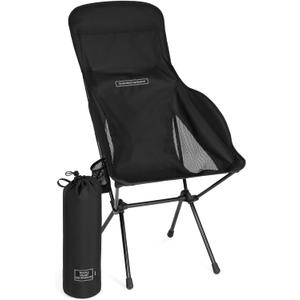 TSE HC100 Camping Chair, 3.36lbs Lightweight Folding Chair with Cup Holder, Portable and Easy to Carry for Camping, Beach, Hiking, Urbain, Festival or Garden (Black)