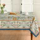 Horaldaily Rustic Rectangular Tablecloth 60x104 Inch, Bird Floral Vintage Washable Seasonal Table Cover for Party Picnic Dinner Decor