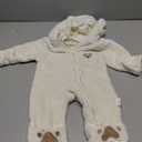 Fairy Baby Newborn Baby Bear Outfit With Fold-Over Mittens Footies Thin Fleece Romper Hooded Jumpsuit Winter Coat Girls Boys (White, 0-3 Months)