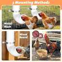 Pack of 3 Automatic Chicken Feeder No Waste, PVC Pipe Chicken coop Feeder, Rat Proof Chicken Feeder, with Lid Hanging Chicken Feeder, for Chicken Poultry Feeder
