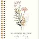 Yhtrg Christian Notebook, His Mercies Are New Every Morning Bible Floral Spiral Journal Notebook for Women, Scripture Journals, Bible Journaling Notebooks for Office School Supplies, 5.5x8.3