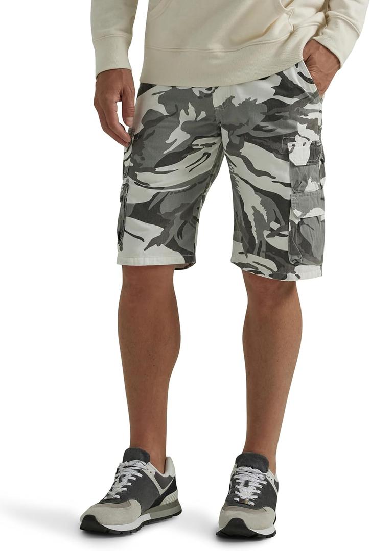 Wrangler Authentics Mens Premium Twill Cargo Short (33, White Camo)