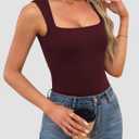 OwnTime Womens Square Neck Tank Tops Dressy Summer Sleeveless Shirts Sexy Going Out Fitted Trendy Tops T Shirts Blouses (S)