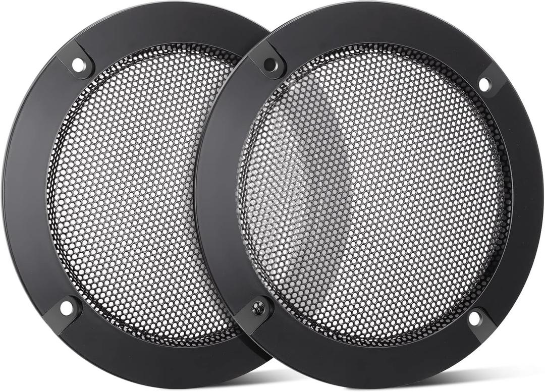 Facmogu 2PCS 8in Woofer Steel Mesh Grill, Black Speaker Grills Cover Guard for Home Audio DIY Car Speaker Replace & Protection, Waffle Speaker Grill with 8PCS Screws