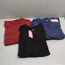3 Pack Women's Long Sleeve Nursing Shirts with Hidden Zipper V Neck Breastfeeding Clothes Maternity Loose Fit Tops, 2XL (Black, Blue, Red)