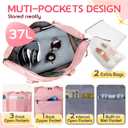 Duffle Bag for Travel, Carry-on Travel Bag with Trolley Sleeve, Sport Gym Bag for Women, Overnight Bag for Men, Hospital Bag for Labor and Delivery (Pink)