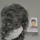 Short Gray Wavy Wigs for Women Grey Curly Bob Wig Middle Part Silver Synthetic Wig Natural Looking Daily Party Wig