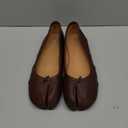 Tabi Ballet Flats for Women Dressy Casual Shoes Split Toe Wide Flats Light Weight Japanese Shoes (10, Brown)